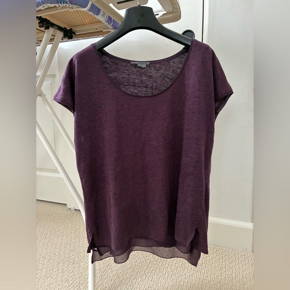 Vince Rich Purple Short Sleeve Top